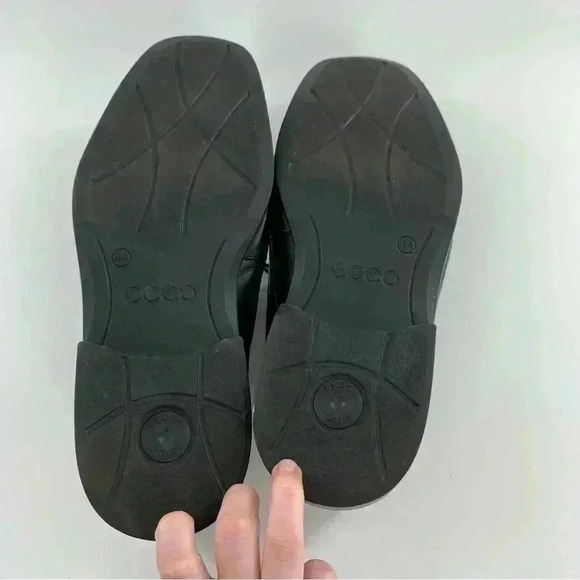 Ecco mens oxfords size 44 black leather lace up square toe - Picture 9 of 12